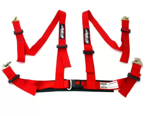 Buddy Club Red Racing Spec 4 Point Seat Harness - BC08-RSSH4-R