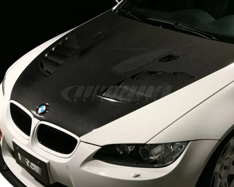 Varis Plain Weave FRP Vented Cooling Hood with and Carbon BMW E92 M3 08-13 - VBB-9210