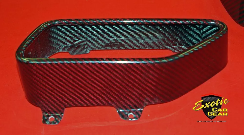 Exotic Car Gear 1-Pair 3K Plain Weave Red Mesh Kevlar Strand Tailpipe Finishers McLaren MP4-12C - ECG-MCL-TPFRM-12C