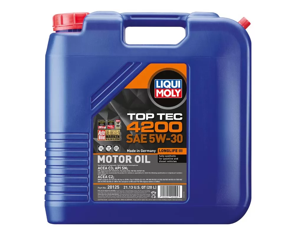 Liqui Moly 20L Top Tec 4200 Motor Oil 5W-30 - 20125