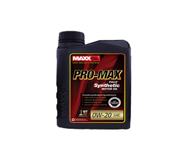 Maxx Oil Pro-Max Fully Synthetic 0W-20 1 Quart - Maxx-PM_0W-20_1Q