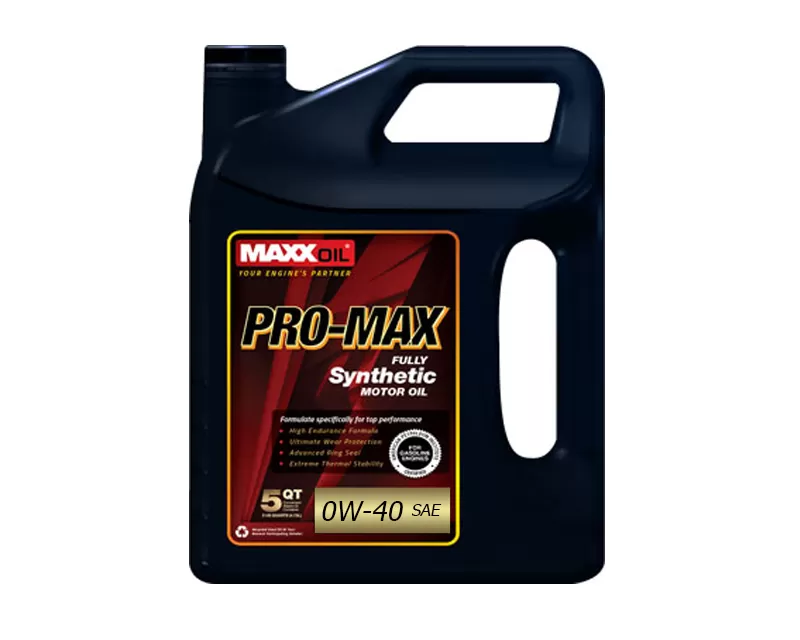 Maxx Oil Pro-Max Fully Synthetic 0W-40 5 Quarts - Maxx-PM_0W-40_5Q