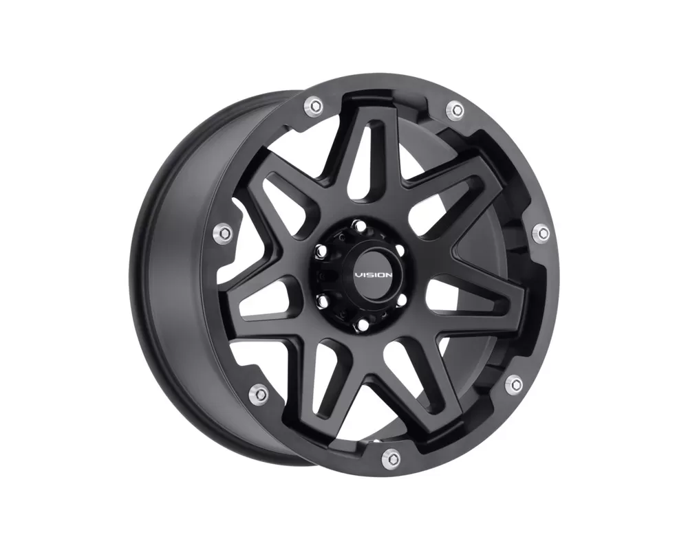 Vision Se7en Gloss Black Milled w/Satin Grey Ring Wheel 18x9 5x114.3 12 - 416-8965GBMG12