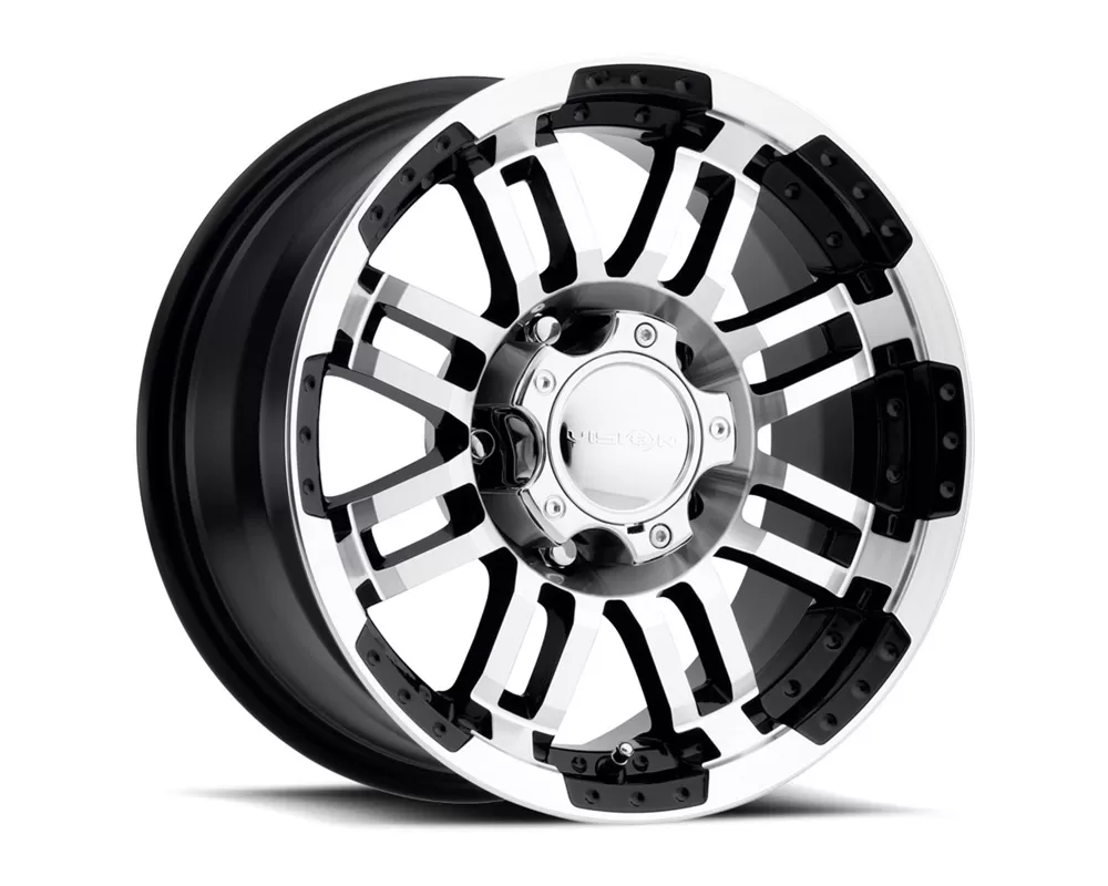 Vision Warrior Gloss Black Machined Face Wheel 16x6.5 5x130 45mm - 375H6632GBMF45
