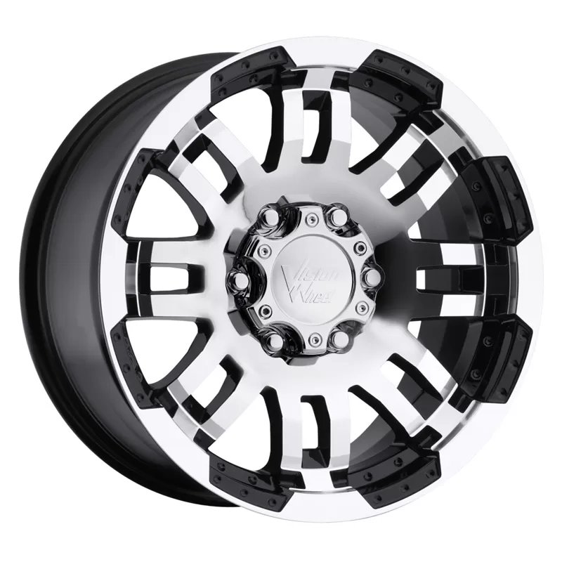 Vision Warrior Gloss Black W/Machined Face Wheel 15x8 6x139.7 -12mm - 375-5783GBMF-12