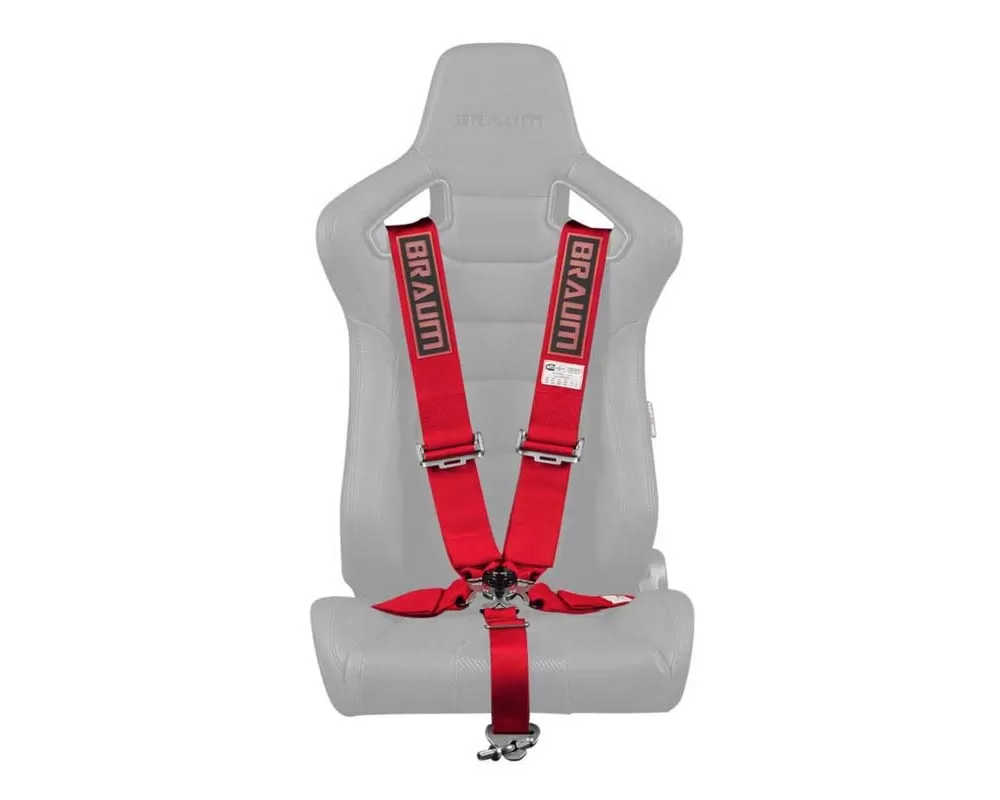 Braum Racing 5 Point 3" SFI Approved Racing Harness - Red - BRH-RDS5
