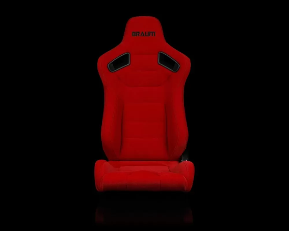 Braum Racing Elite Series Sport Seats - Red Cloth (Black Stitching) - BRR1-RFBS