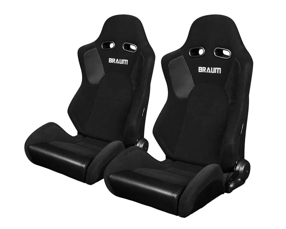 Braum Racing Advan Series Sport Seats - Black Cloth - BRR2-BKBS
