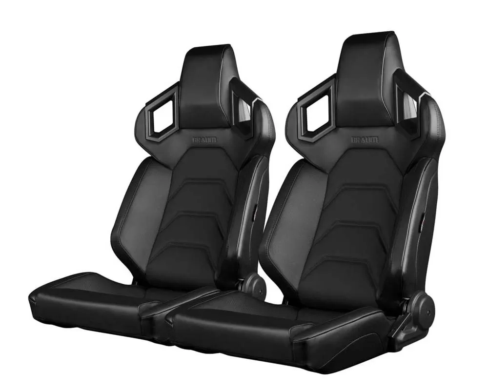 Braum Racing Alpha X Series Sport Seats - Black Low Base Version - BRR5-BKBS