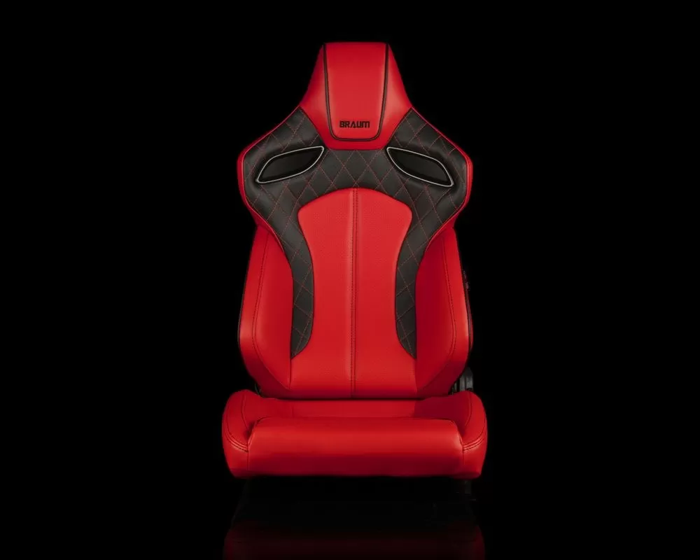 Braum Racing Orue Series Sport Seats - Red Diamond (Red Stitching) - BRR6-RDBS