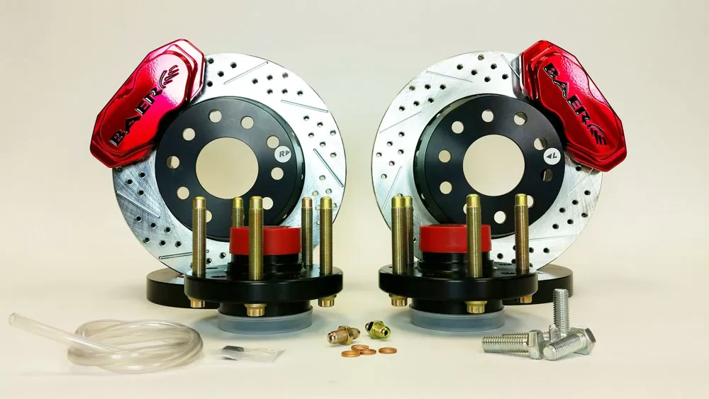 Baer Brakes Brake System 11 Inch Front SS4+ Deep Stage Drag Race Fire Red 65-73 Ford Car Drum/Disc - 4261371FR