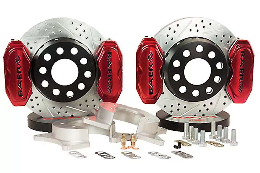 Baer Brakes Brake System 11 Inch Rear SS4+ 1.75 Inch Pistons Deep Stage 4-Caliper Fire Red Ford 9 Inch Small Bearing - 4262320FR