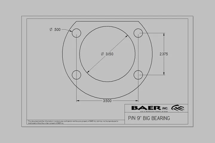Baer Brakes Brake System 11.65 Inch Rear IronSport with Park Brake (NON-Staggered Shocks) Ford 9 Inch - 4262107