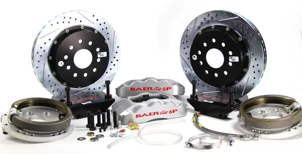 Baer Brakes Brake System 14 Inch Rear Pro+ w/Park Brake Silver 94-04 Mustang Solid Axle Rears Only - 4262299S