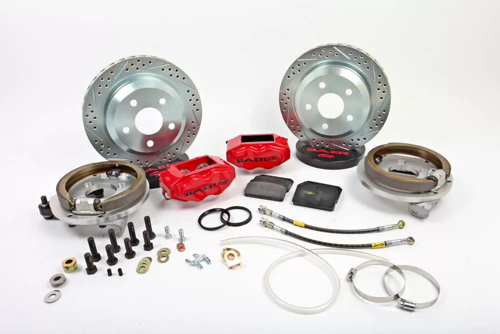 Baer Brakes Brake System 12 Inch Rear SS4 with Park Brake Red Ford 9/8 Inch Small Bearing 5 on 5 - 4262654R