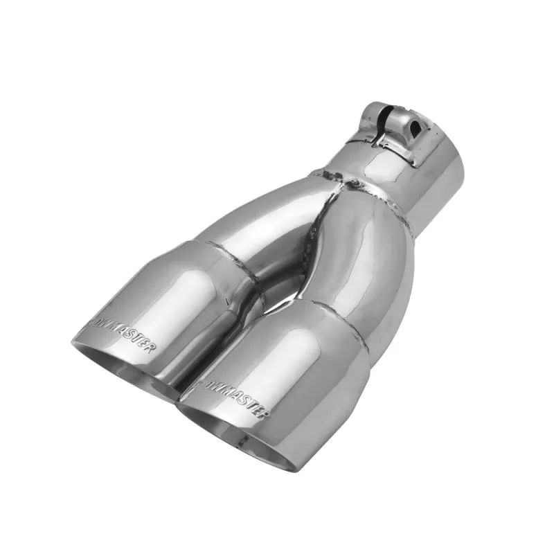 Flowmaster Exhaust Tip - 3.00 in Dual Angle Cut Polished SS Fits 2.50 in. - Left - Clamp on - 15390