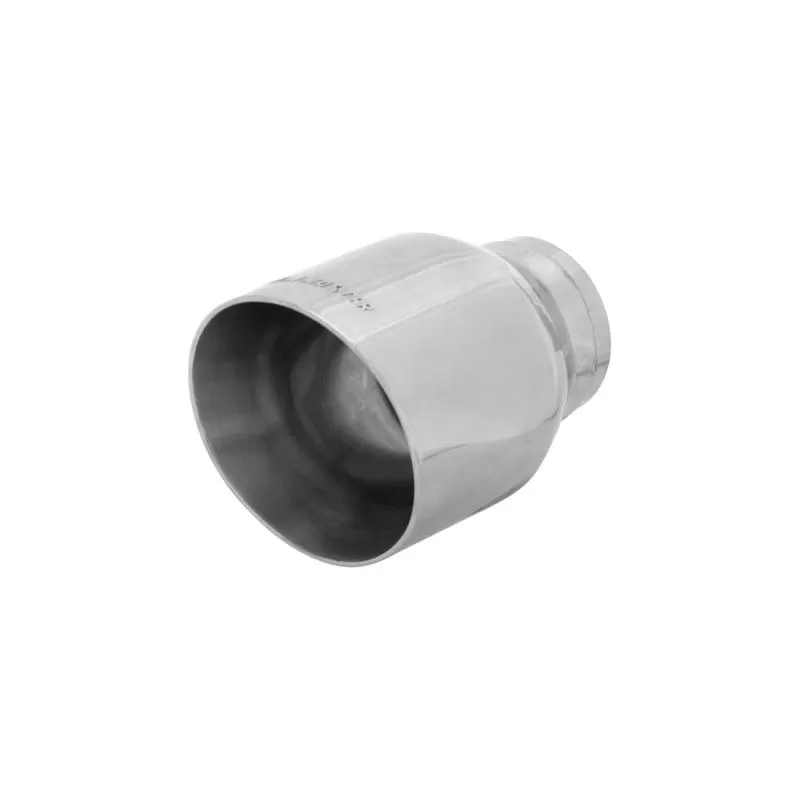 Flowmaster Exhaust Tip - 2.5 x 4.0 in Angle Cut Polished SS Fits 2.50 in. Tubing - Weld On - 15395