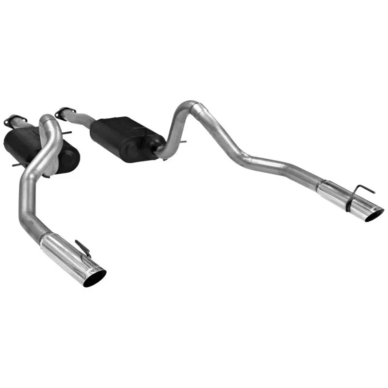 Flowmaster Catback System - Dual Rear Exit - American Thunder - Moderate Sound Ford Mustang 1999-2004 4.6L V8 - 17312
