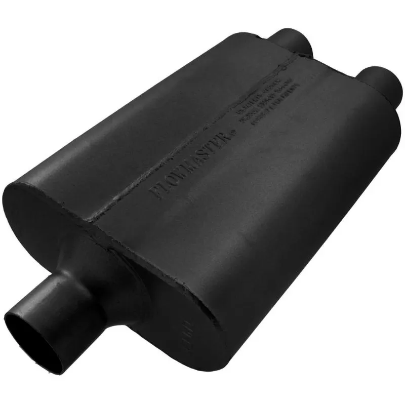 Flowmaster 40 Delta Flow Muffler - 2.25 Center In / 2.25 Dual Out - Aggressive Sound - 9424422
