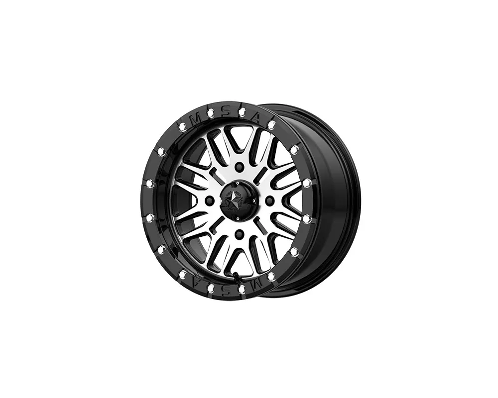 MSA Offroad M37 Brute Beadlock Wheel 18x7 4x4x156 +10mm Gloss Black Machined - M37-018756