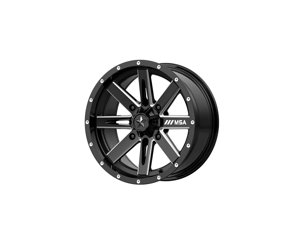 MSA Offroad M41 Boxer Wheel 18x7 4x4x137 +10mm Gloss Black Milled - M41-018737