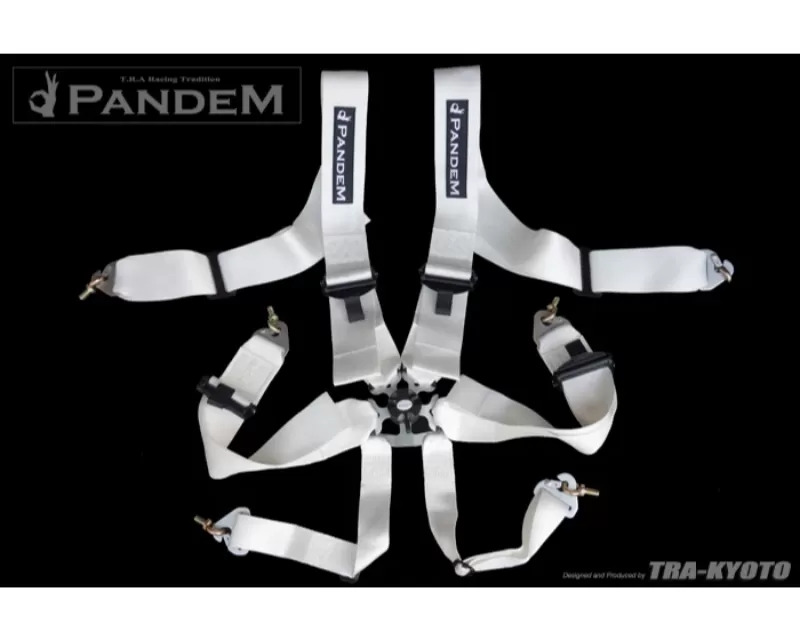 Pandem 6PT Seat Belt Harness White - 66000110