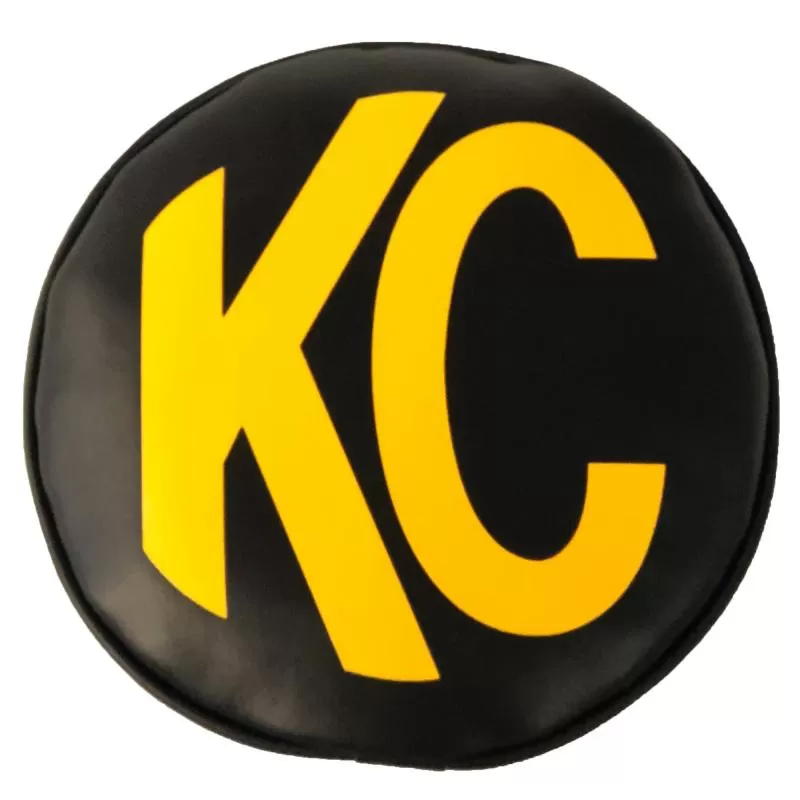 KC HiLiTES KC 8" Vinyl Cover - Black with Yellow KC Logo (pr) - KC #5802 - 5802