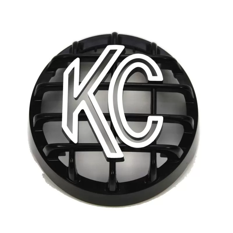 KC HiLiTES 4" Stone Guard - KC #7219 (Black with White Logo) - 7219