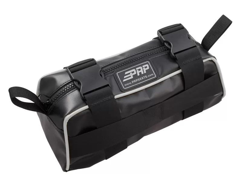 PRP Seats Baja Bag Black With Silver Piping Vinyl Coated Nylon - E10-212