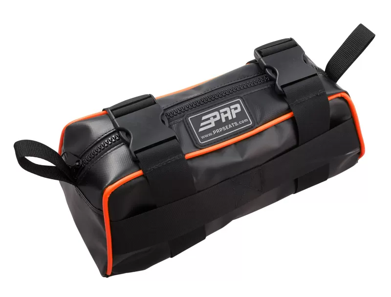 PRP Seats Baja Bag Black With Orange Piping Vinyl Coated Nylon - E10-O