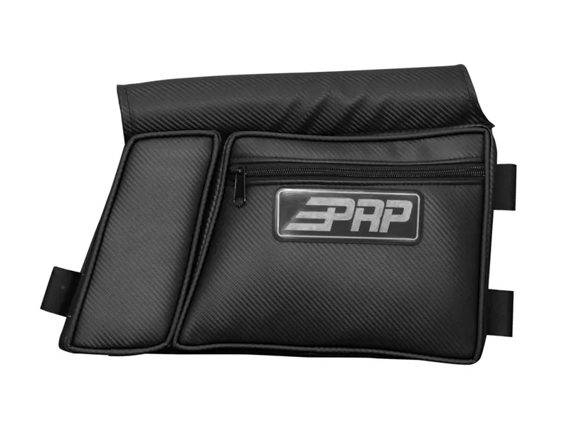 Door Bag with Knee Pad for PRP Steel Frame Doors Driver Side Black PRP Seats - E38-210