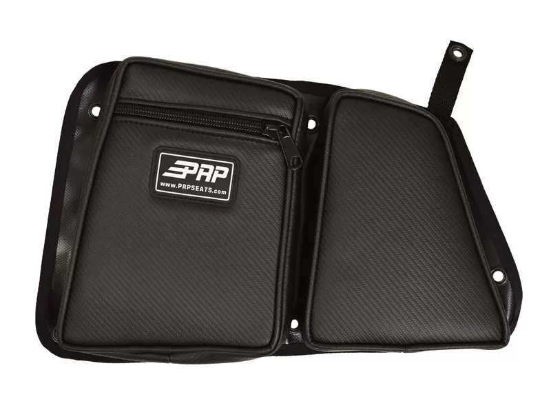 PRP Seats Door Bag with Knee Pad for Polaris RZR Rear Driver Side Black w/ Black Piping - E40-210