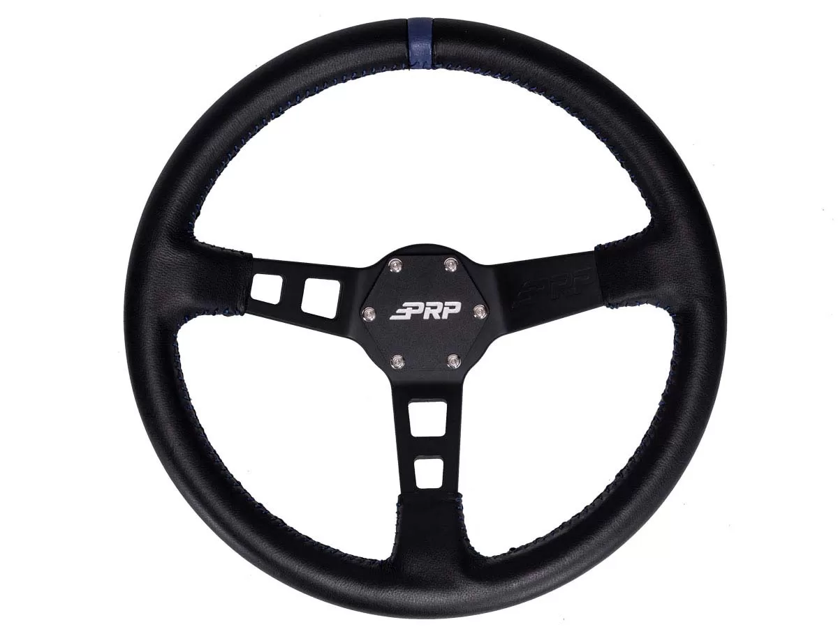 Deep Dish Leather Steering Wheel Blue PRP Seats - G111