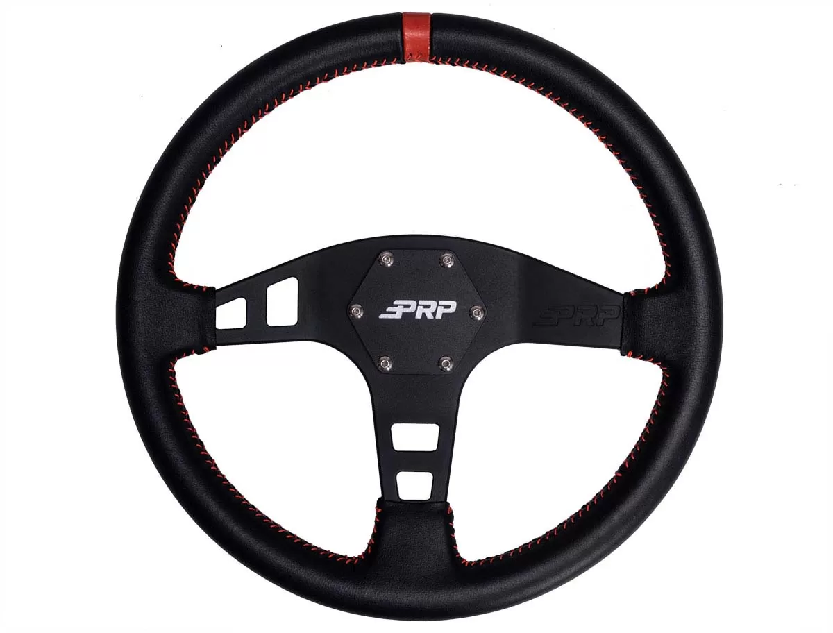 Deep Dish Leather Steering Wheel Red PRP Seats - G113
