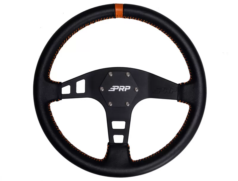 Deep Dish Leather Steering Wheel Orange PRP Seats - G114