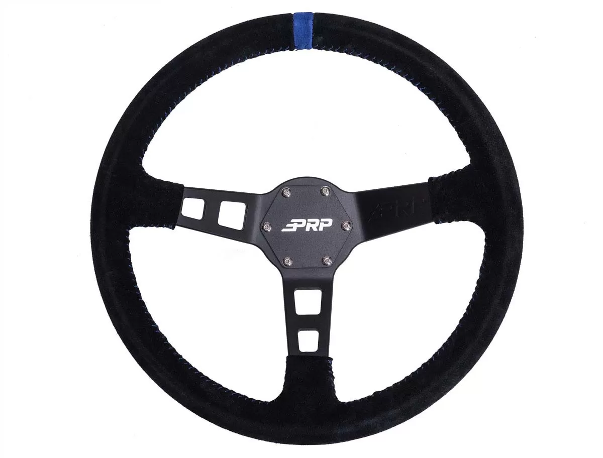 Deep Dish Suede Steering Wheel Blue PRP Seats - G121