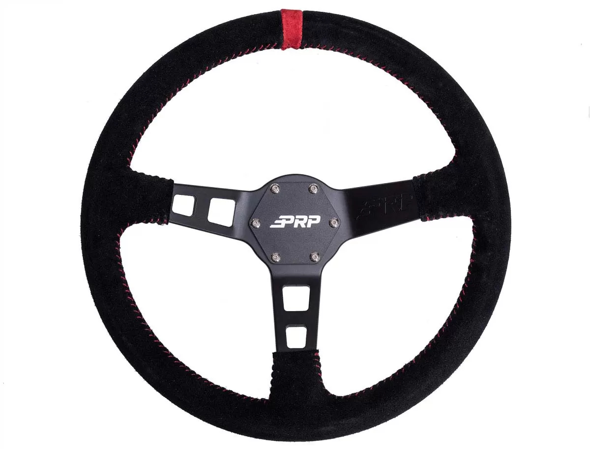 Deep Dish Suede Steering Wheel, Red PRP Seats - G123