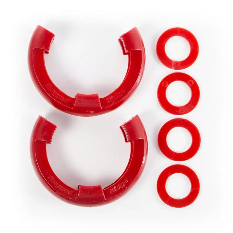 Rugged Ridge D-Ring Shackle Isolator Kit, Red Pair, 3/4 inch - 11235.31