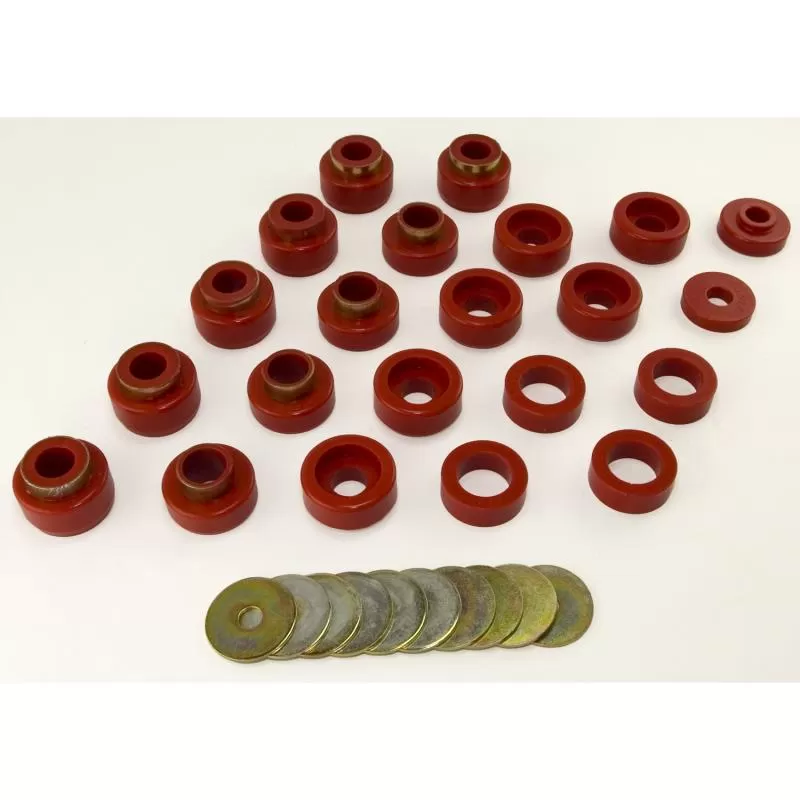Body Mount Kit, Red, 22 Pieces, 1987-1995 YJ by Rugged Ridge Jeep Wrangler 1987-1995 - 18351.05