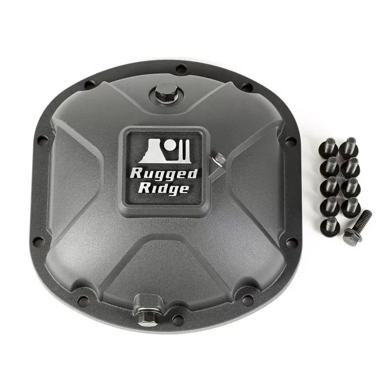Rugged Ridge Boulder Aluminum Differential Cover Black for Dana 30 Jeep - 16595.13