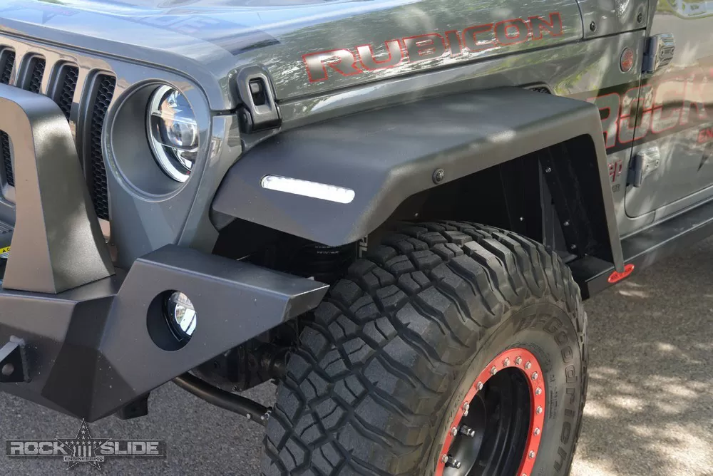 Rock Slide Engineering Front Fender Flares OEM LED Light Package Jeep Wrangler JL 2018-2020 - AC-FF-102-F-JLA