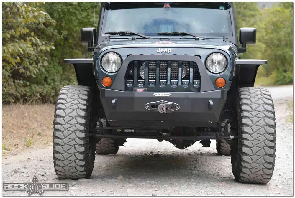 Rock-Slide Engineering Rigid Shorty Front Bumper / Complete With Winch Plate Jeep Wrangler 2007-2018 - FB-S-100-JK