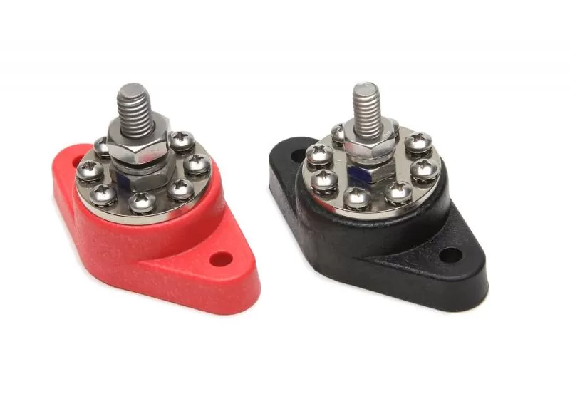 Painless Wiring 8-Point Distribution Blocks (Red/Blk) - 80116