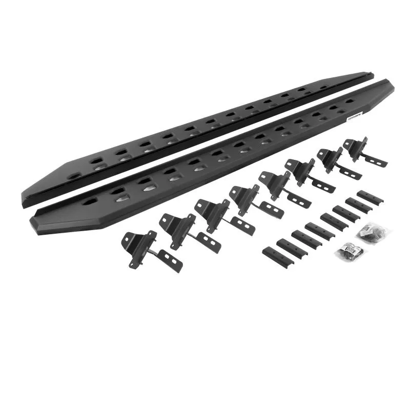 Go Rhino RB20 Slim Line Running Boards with Mounting Brackets - Textured Black Jeep Wrangler 2018-2020 - 69450673SPC