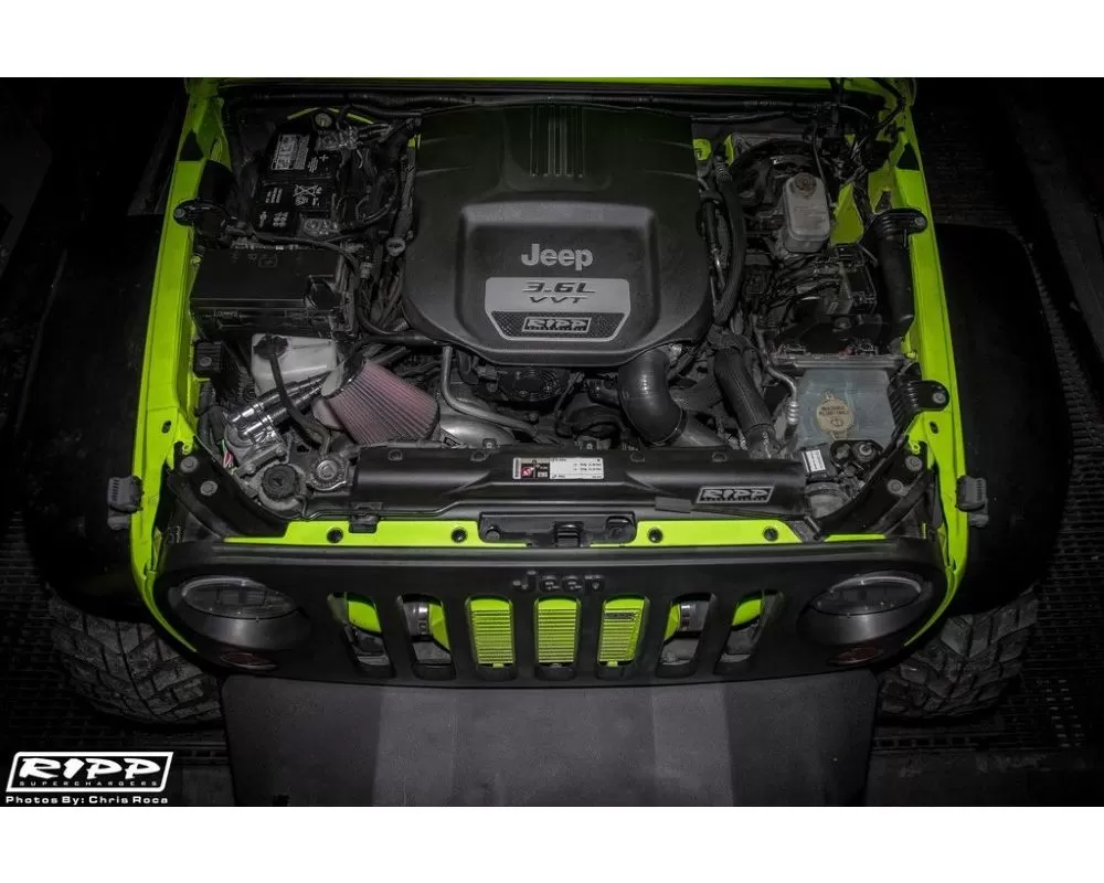 RIPP Supercharger Kit Auto w/ Ripp XL Intercooler Jeep Wrangler JK 2015-2018 - 15JKSDS36-A-XL