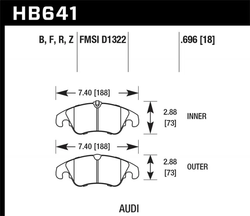Hawk Performance HPS 5.0 Audi Front - HB641B.696