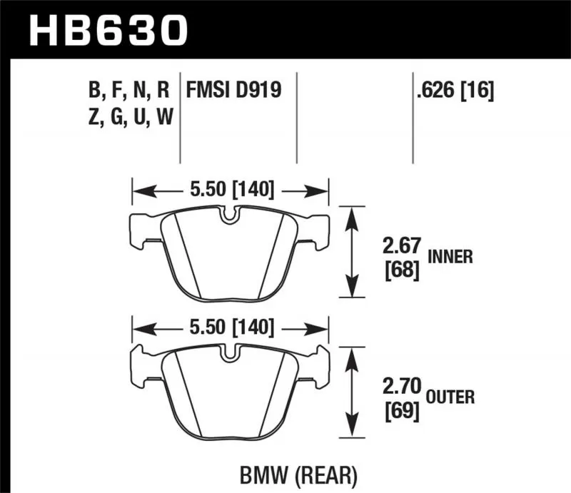 Hawk Performance ER-1 Disc Brake Pad - HB630D.626