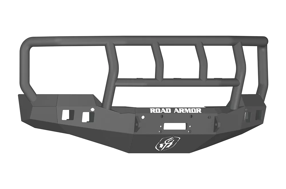 CHEVY 1500 SILVERADO 16-17 Front Stealth Winch Bumper Square Light Port Titan II Guard BLACK Road Armor - 316R2B