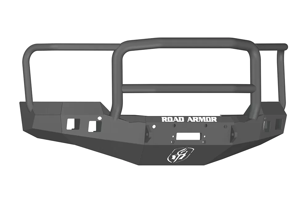 CHEVY 1500 SILVERADO 16-17 Front Stealth Winch Bumper Square Light Port Lonestar Guard BLACK Road Armor - 316R5B