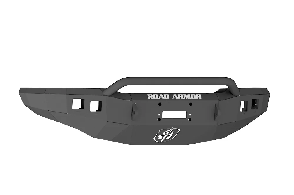 CHEVY Front Winch Bumper Square Light Ports 2500,3500 03-07 BLACK Pre-Runner Guard Road Armor Stealth Series - 370R4B